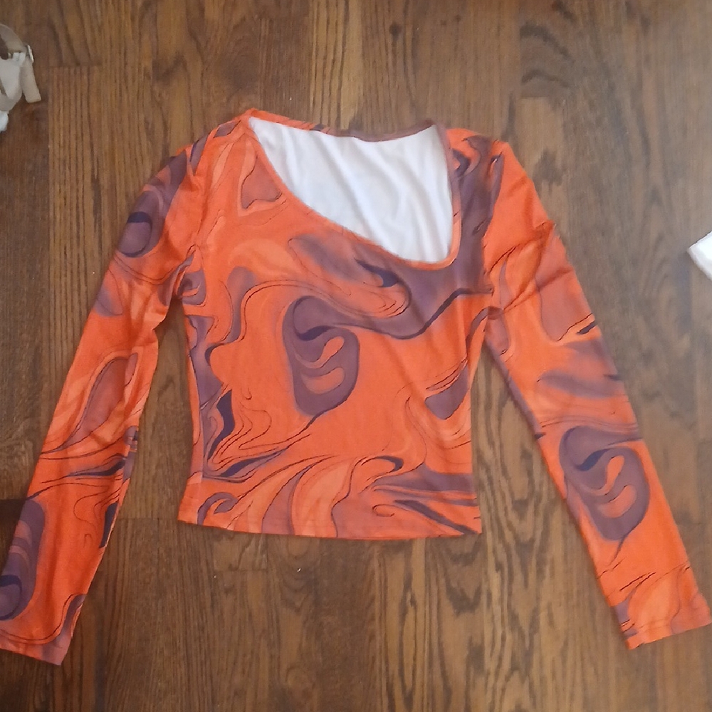 Orange and Purple Swirl Women's Top